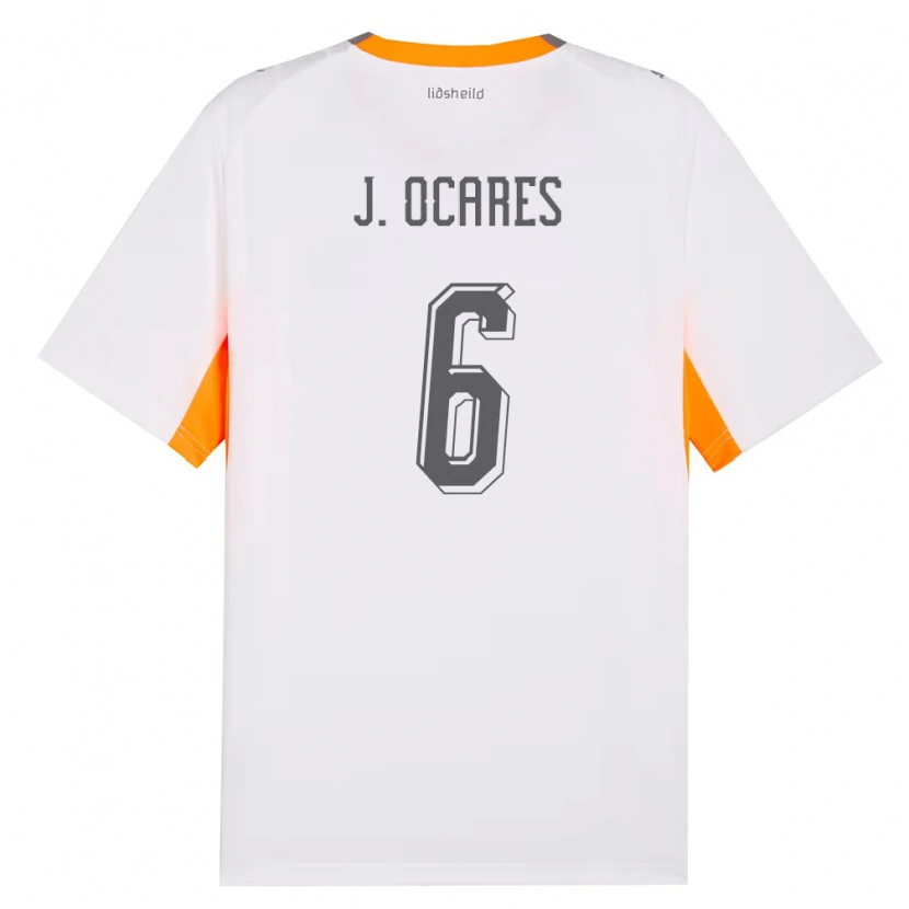 Danxen Män Island Jakob Ocares Kristjánsson #6 Vit Orange Grå Bortatröja Matchtröjor 26-28 Tröjor T-Tröja