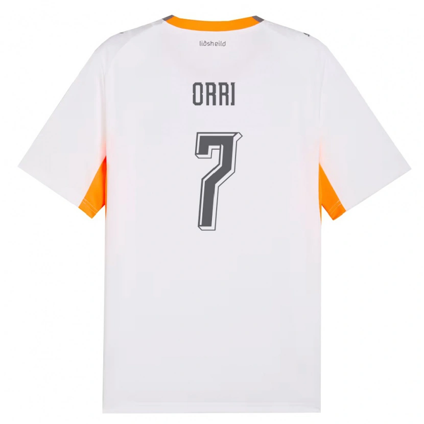 Danxen Män Island Ágúst Orri Thorsteinsson #7 Vit Orange Grå Bortatröja Matchtröjor 26-28 Tröjor T-Tröja
