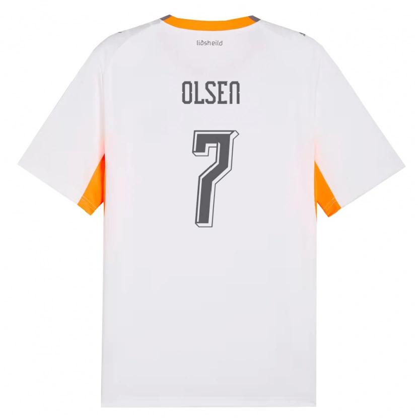 Danxen Män Island Gunnar Olsen #7 Vit Orange Grå Bortatröja Matchtröjor 26-28 Tröjor T-Tröja