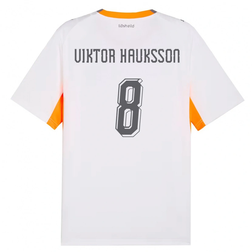 Danxen Män Island Jón Viktor Hauksson #8 Vit Orange Grå Bortatröja Matchtröjor 26-28 Tröjor T-Tröja