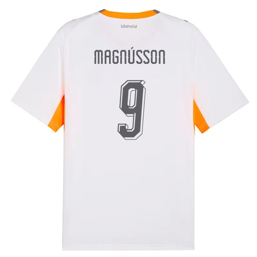 Danxen Män Island Sævar Atli Magnússon #9 Vit Orange Grå Bortatröja Matchtröjor 26-28 Tröjor T-Tröja