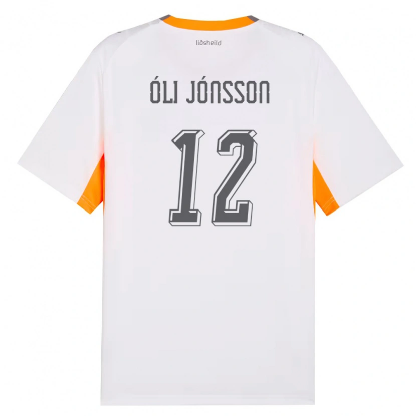 Danxen Män Island Haukur Óli Jónsson #12 Vit Orange Grå Bortatröja Matchtröjor 26-28 Tröjor T-Tröja