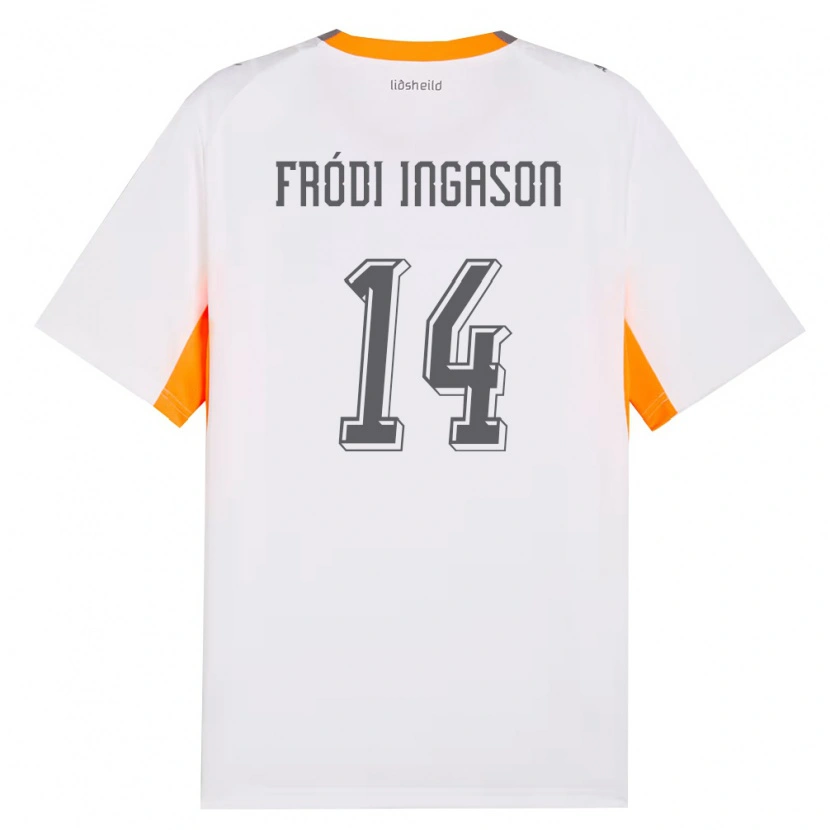 Danxen Män Island Helgi Fródi Ingason #14 Vit Orange Grå Bortatröja Matchtröjor 26-28 Tröjor T-Tröja