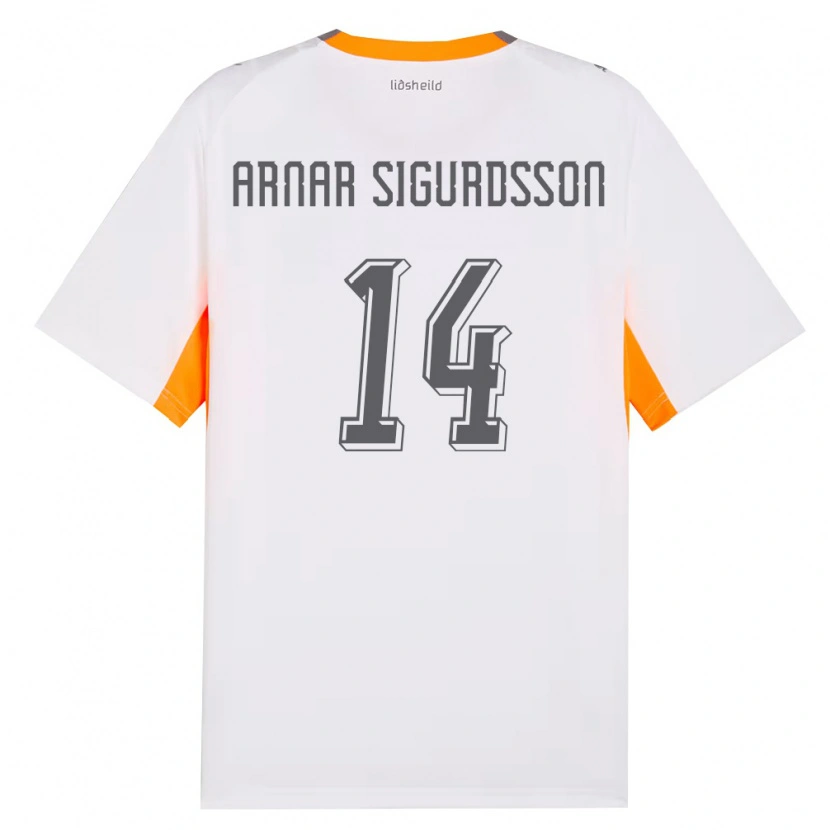 Danxen Män Island Jón Arnar Sigurdsson #14 Vit Orange Grå Bortatröja Matchtröjor 26-28 Tröjor T-Tröja