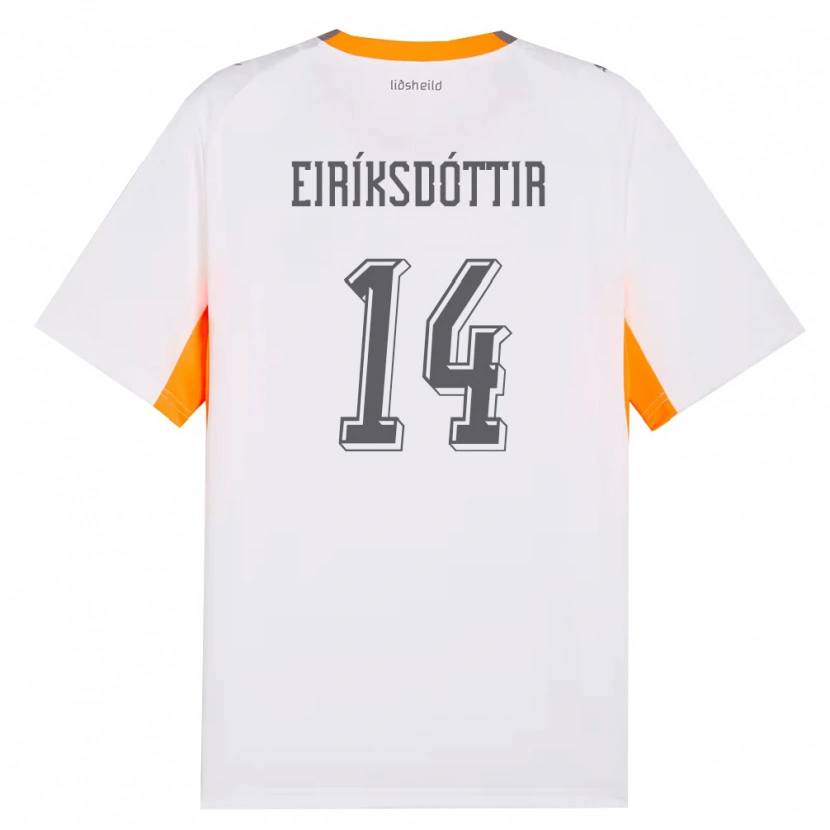 Danxen Män Island Hlín Eiríksdóttir #14 Vit Orange Grå Bortatröja Matchtröjor 26-28 Tröjor T-Tröja