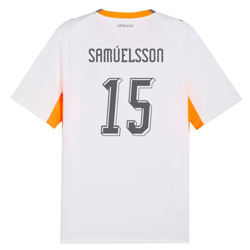 Danxen Män Island Birkir Hrafn Samúelsson #15 Vit Orange Grå Bortatröja Matchtröjor 26-28 Tröjor T-Tröja