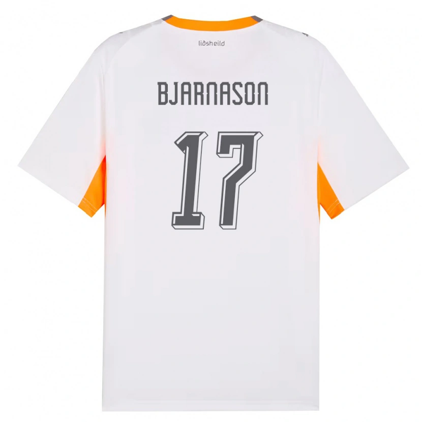 Danxen Män Island Jóhannes Bjarnason #17 Vit Orange Grå Bortatröja Matchtröjor 26-28 Tröjor T-Tröja