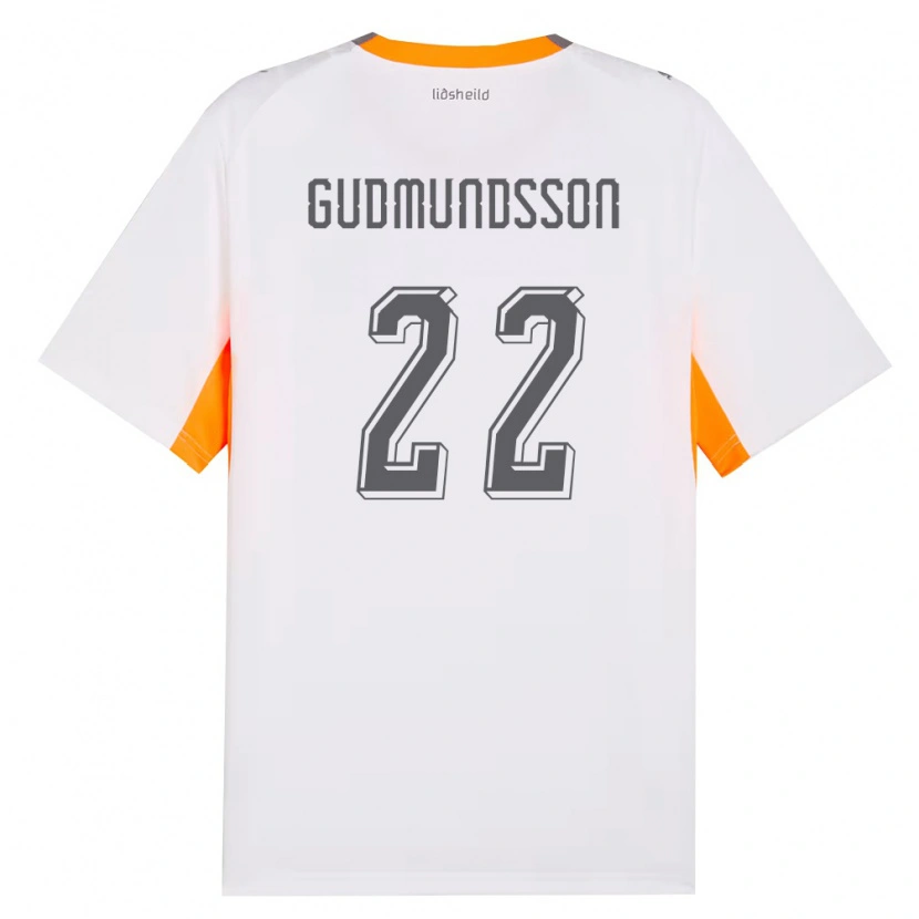 Danxen Män Island Galdur Guðmundsson #22 Vit Orange Grå Bortatröja Matchtröjor 26-28 Tröjor T-Tröja