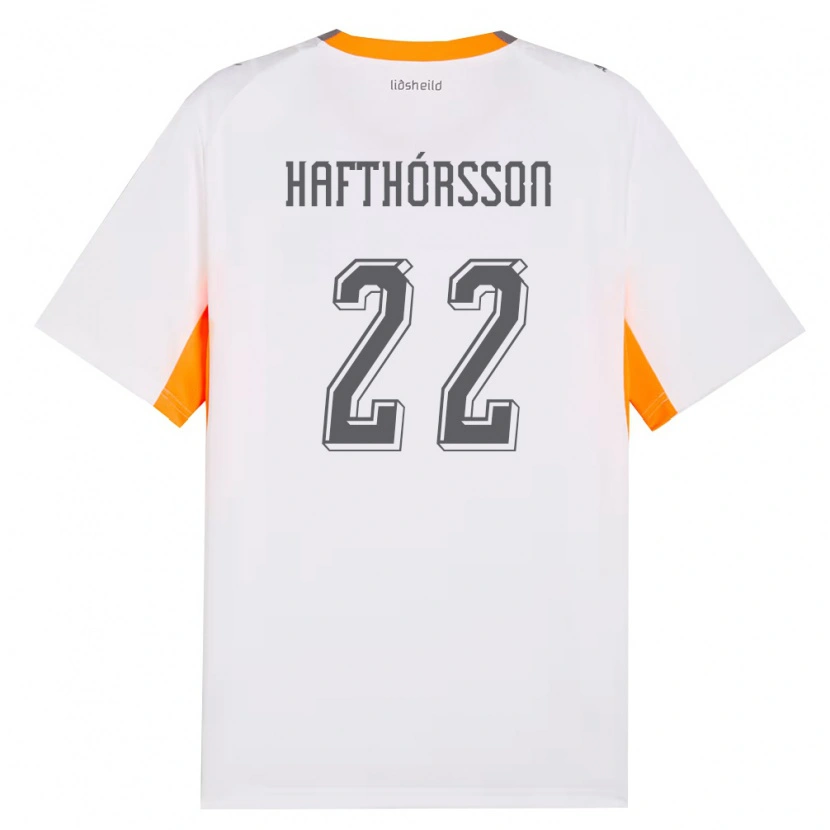Danxen Män Island Gestur Alexander Hafthórsson #22 Vit Orange Grå Bortatröja Matchtröjor 26-28 Tröjor T-Tröja