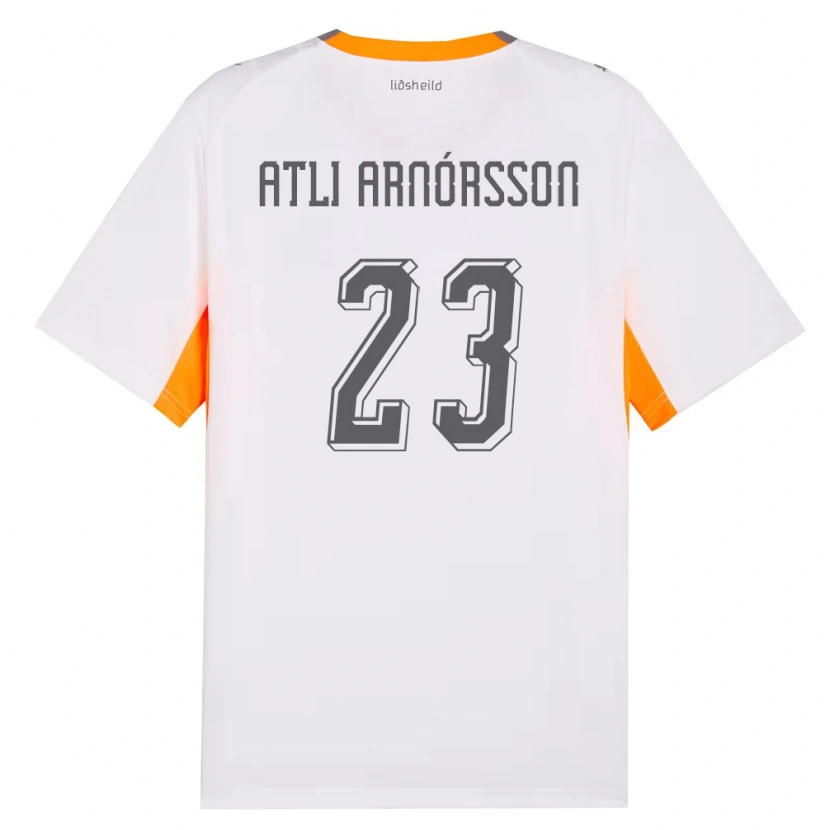 Danxen Män Island Nóel Atli Arnórsson #23 Vit Orange Grå Bortatröja Matchtröjor 26-28 Tröjor T-Tröja