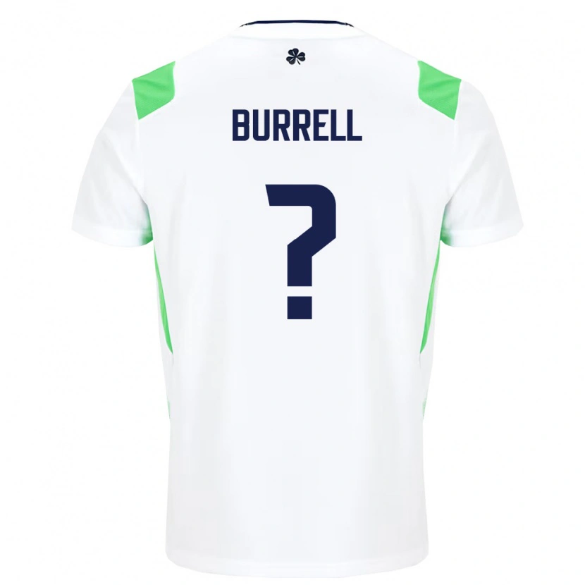 Danxen Män Irland Billy Burrell #0 Vit Ljus Grön Bortatröja Matchtröjor 26-28 Tröjor T-Tröja