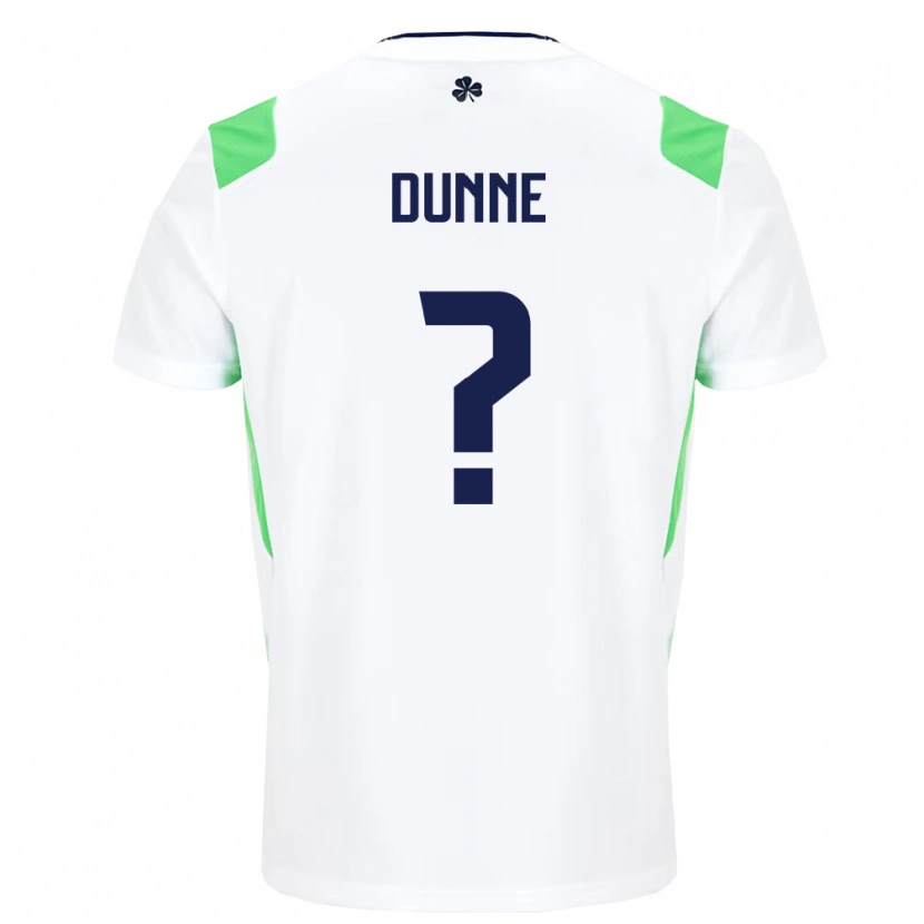 Danxen Män Irland David Dunne #0 Vit Ljus Grön Bortatröja Matchtröjor 26-28 Tröjor T-Tröja
