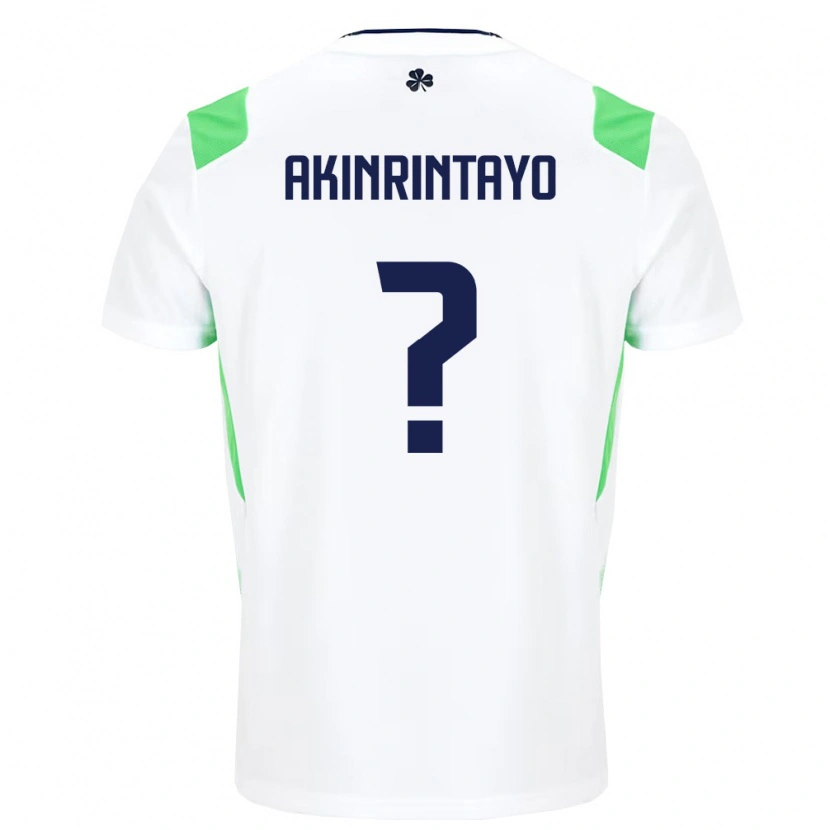 Danxen Män Irland Charles Akinrintayo #0 Vit Ljus Grön Bortatröja Matchtröjor 26-28 Tröjor T-Tröja