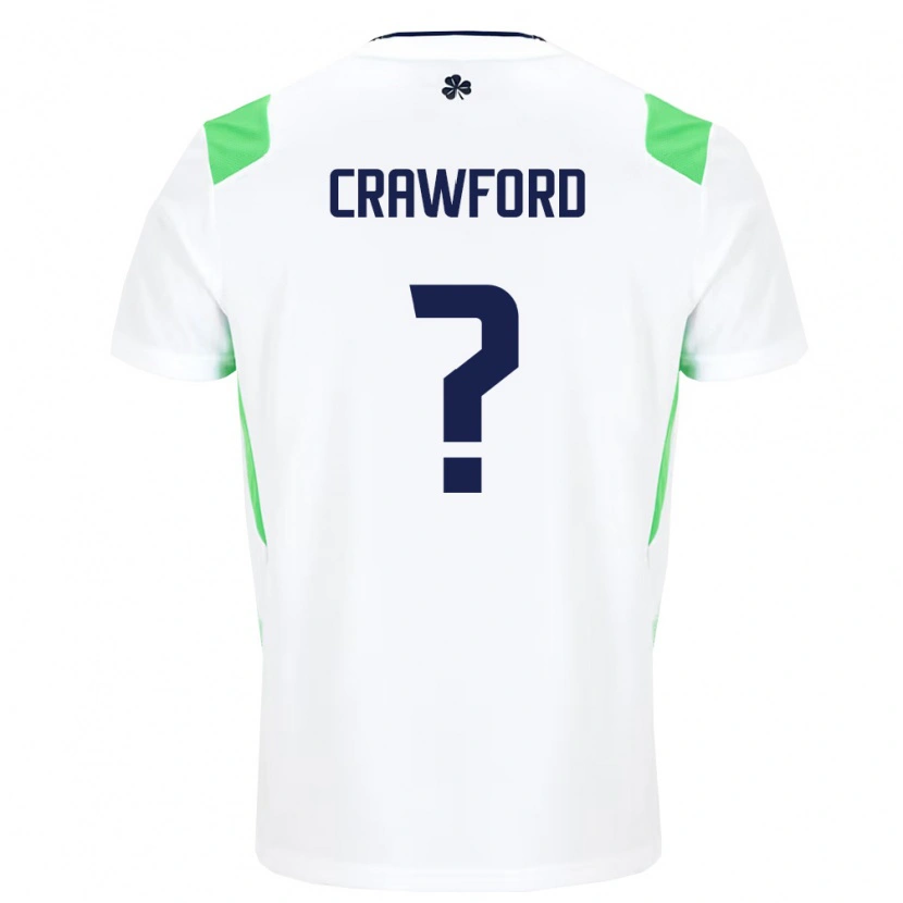 Danxen Män Irland James Crawford #0 Vit Ljus Grön Bortatröja Matchtröjor 26-28 Tröjor T-Tröja