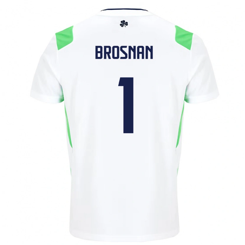 Danxen Män Irland Courtney Brosnan #1 Vit Ljus Grön Bortatröja Matchtröjor 26-28 Tröjor T-Tröja