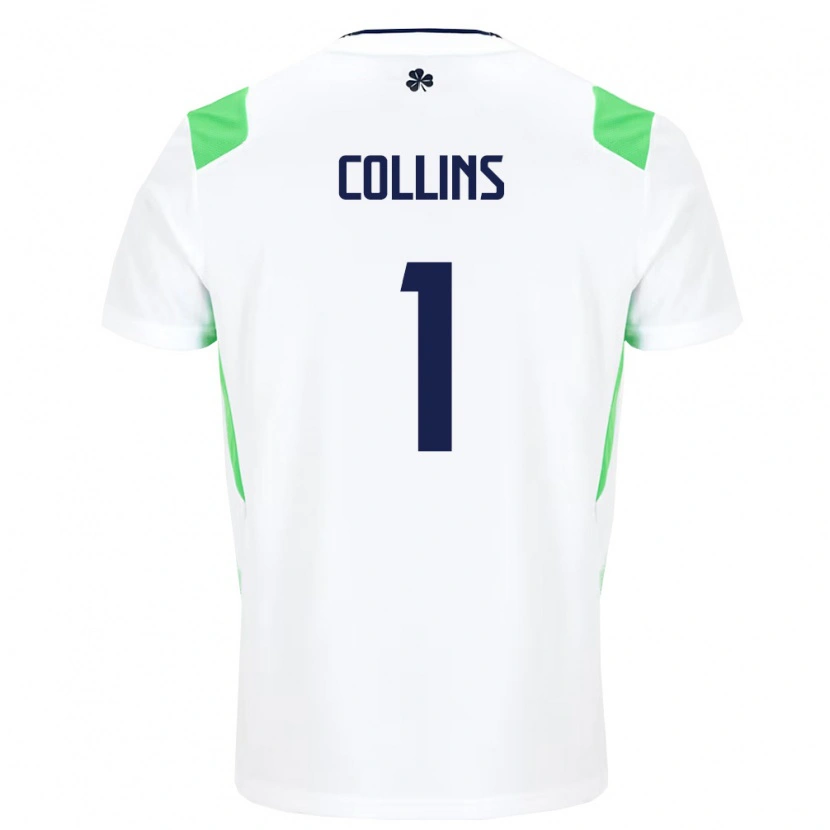 Danxen Män Irland Joe Collins #1 Vit Ljus Grön Bortatröja Matchtröjor 26-28 Tröjor T-Tröja