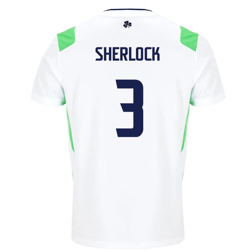 Danxen Män Irland Finn Sherlock #3 Vit Ljus Grön Bortatröja Matchtröjor 26-28 Tröjor T-Tröja
