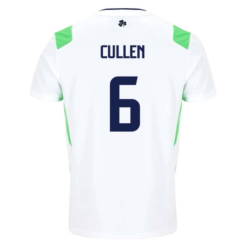 Danxen Män Irland Josh Cullen #6 Vit Ljus Grön Bortatröja Matchtröjor 26-28 Tröjor T-Tröja