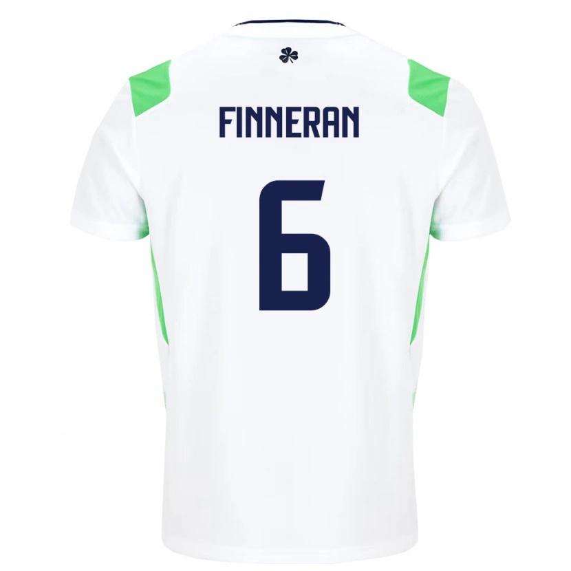 Danxen Män Irland Rory Finneran #6 Vit Ljus Grön Bortatröja Matchtröjor 26-28 Tröjor T-Tröja
