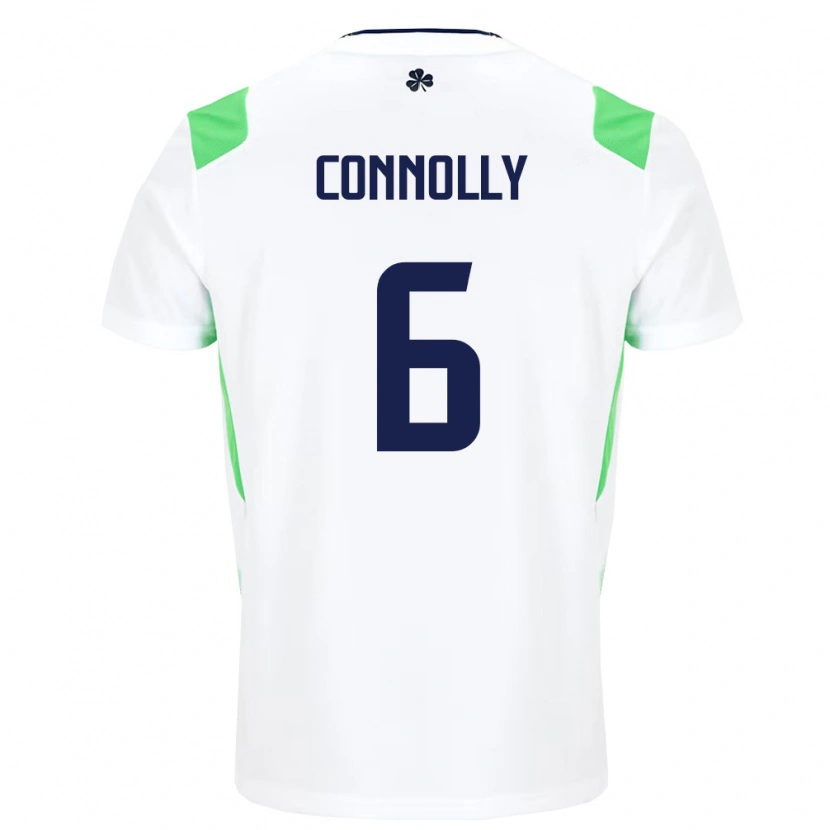 Danxen Män Irland Megan Connolly #6 Vit Ljus Grön Bortatröja Matchtröjor 26-28 Tröjor T-Tröja