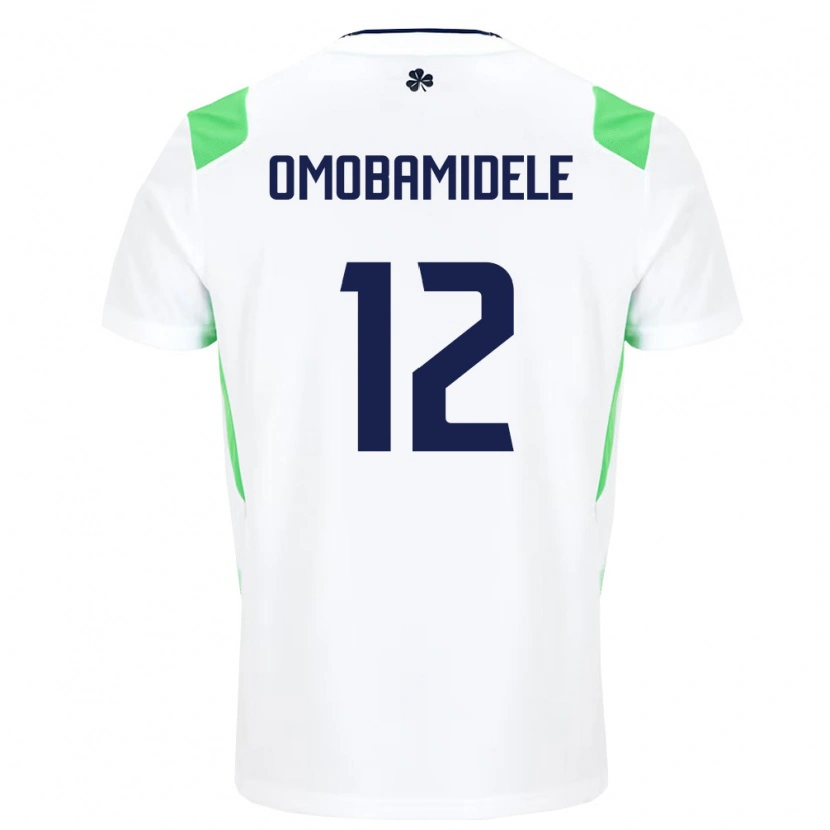 Danxen Män Irland Andrew Omobamidele #12 Vit Ljus Grön Bortatröja Matchtröjor 26-28 Tröjor T-Tröja