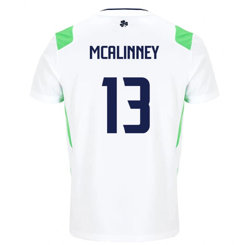 Danxen Män Irland Liam Mcalinney #13 Vit Ljus Grön Bortatröja Matchtröjor 26-28 Tröjor T-Tröja