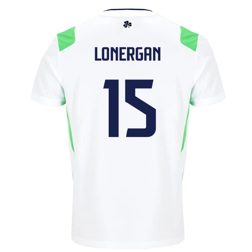 Danxen Män Irland Tommy Lonergan #15 Vit Ljus Grön Bortatröja Matchtröjor 26-28 Tröjor T-Tröja