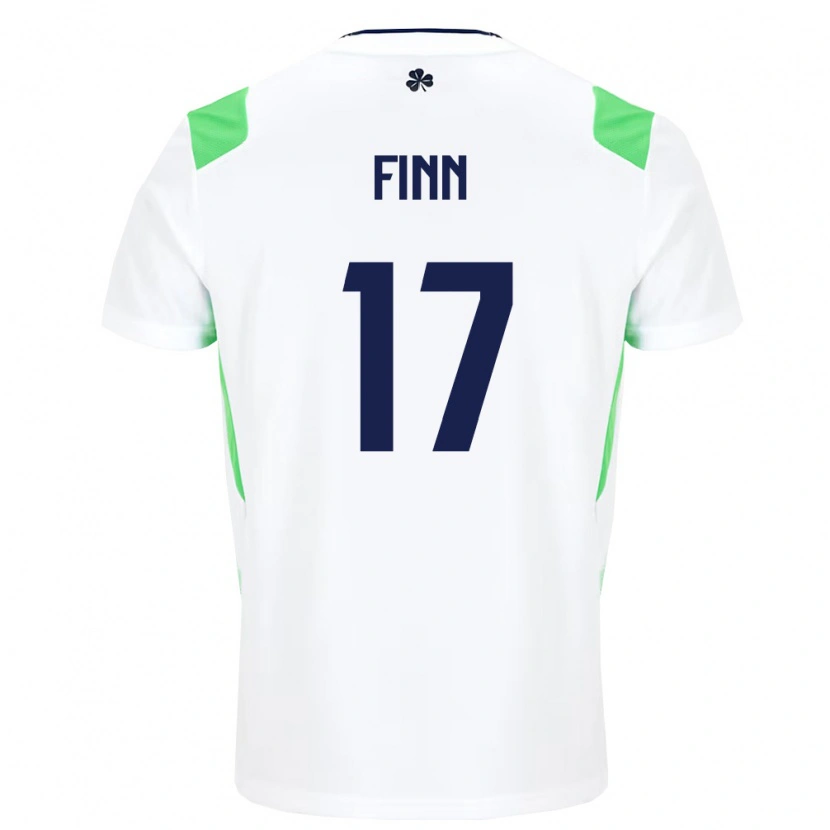 Danxen Män Irland Jamie Finn #17 Vit Ljus Grön Bortatröja Matchtröjor 26-28 Tröjor T-Tröja