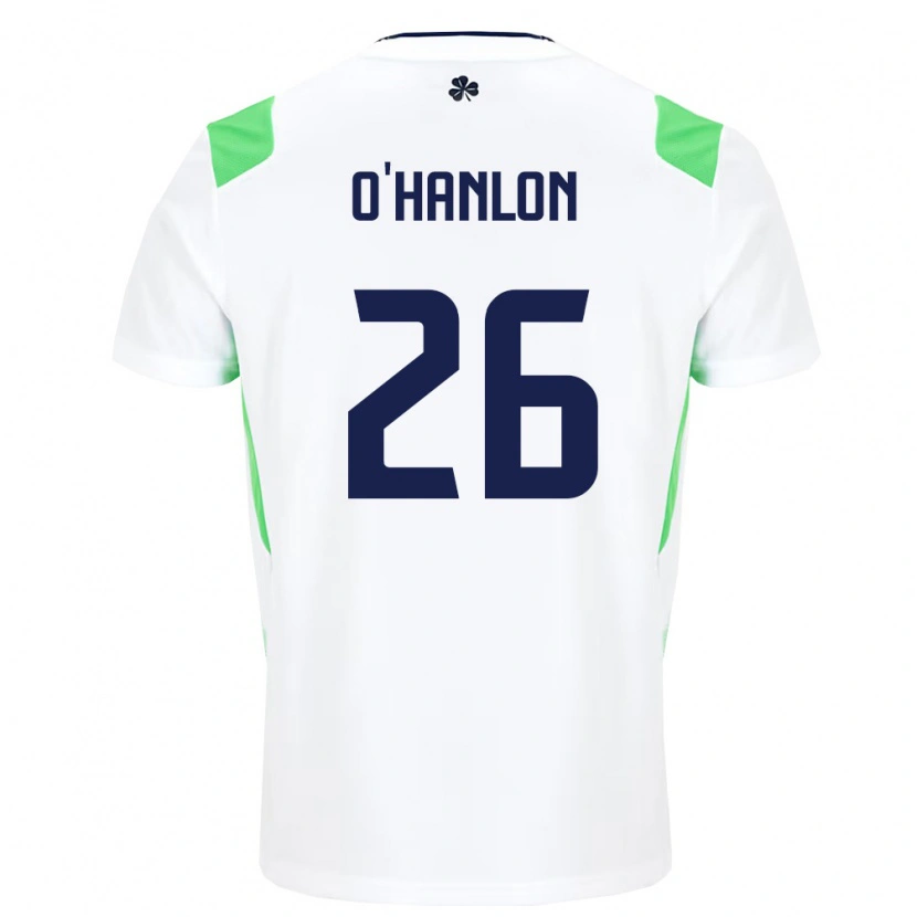 Danxen Män Irland Tara O'hanlon #26 Vit Ljus Grön Bortatröja Matchtröjor 26-28 Tröjor T-Tröja