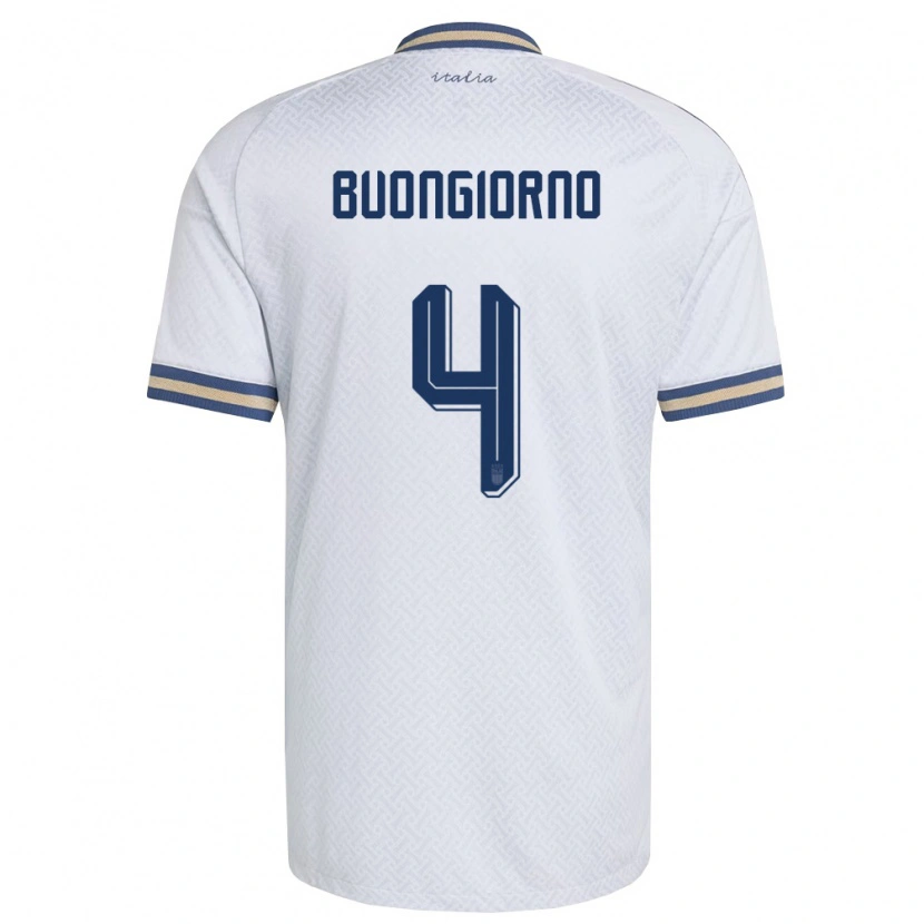 Danxen Män Italien Alessandro Buongiorno #4 Off-White Marin Guld Bortatröja Matchtröjor 26-28 Tröjor T-Tröja