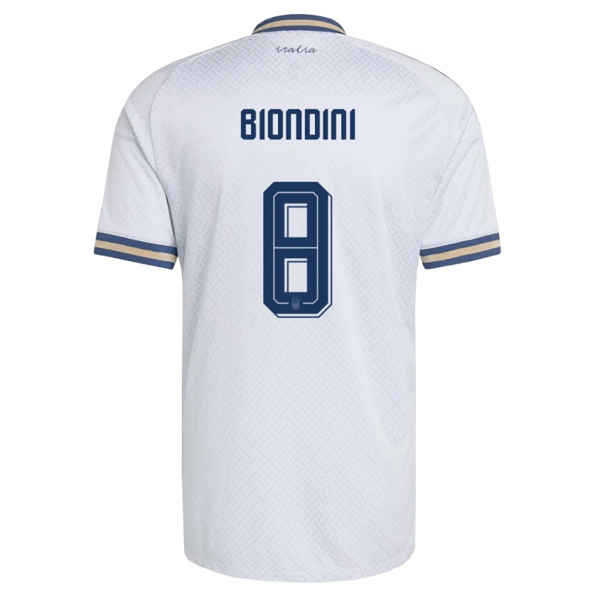 Danxen Män Italien Edoardo Biondini #8 Off-White Marin Guld Bortatröja Matchtröjor 26-28 Tröjor T-Tröja