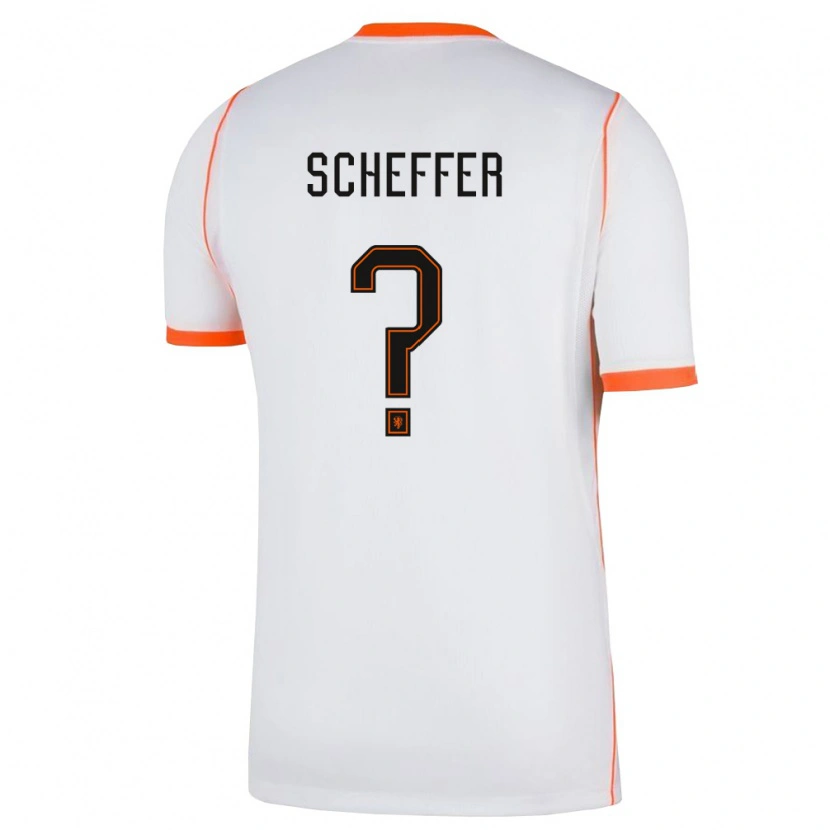 Danxen Män Nederländerna Dani Scheffer #0 Vit Orange Bortatröja Matchtröjor 26-28 Tröjor T-Tröja