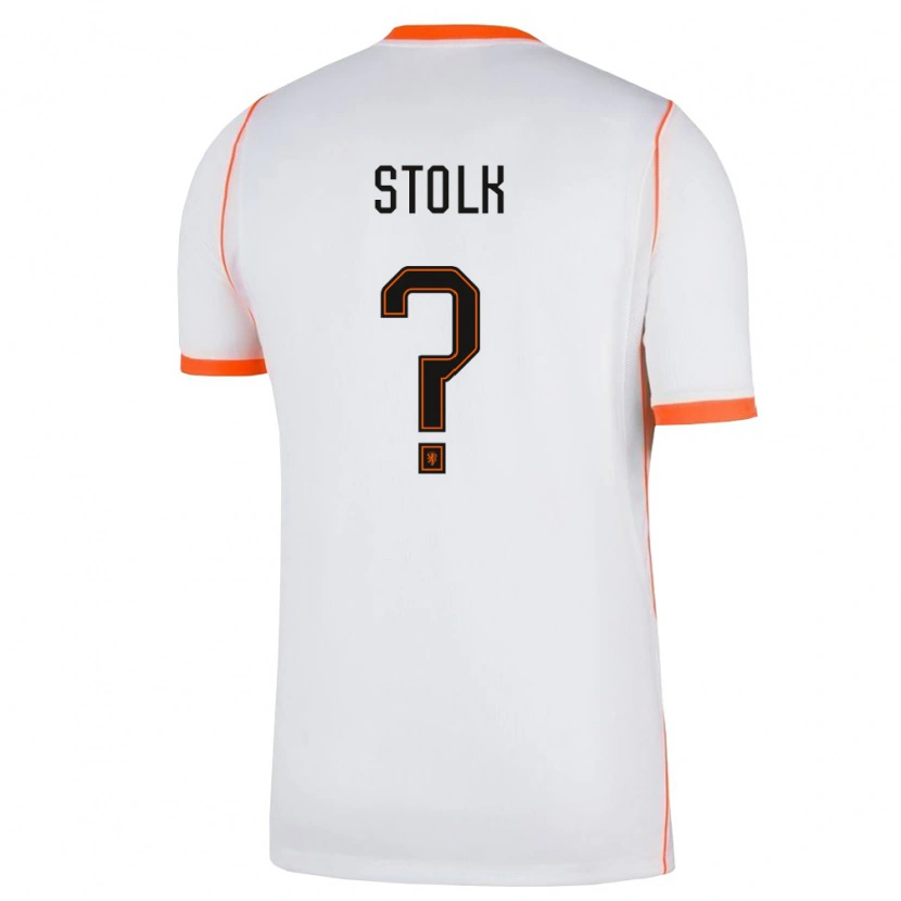 Danxen Män Nederländerna Eljero Stolk #0 Vit Orange Bortatröja Matchtröjor 26-28 Tröjor T-Tröja