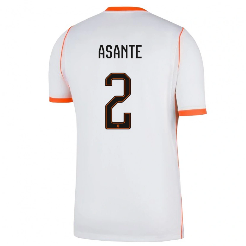 Danxen Män Nederländerna Tyrese Asante #2 Vit Orange Bortatröja Matchtröjor 26-28 Tröjor T-Tröja