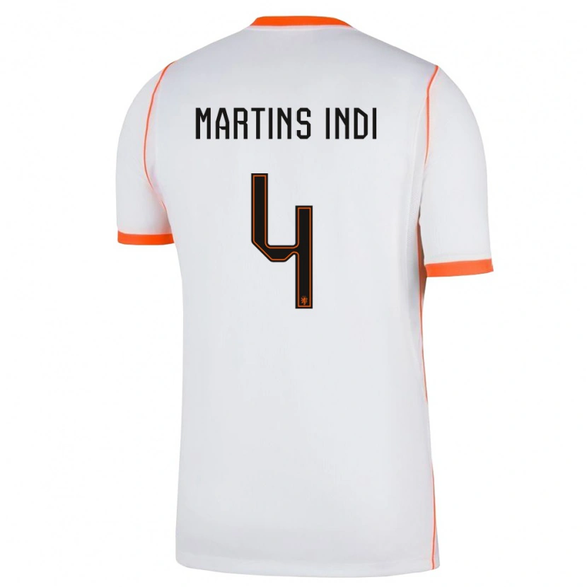 Danxen Män Nederländerna Bruno Martins Indi #4 Vit Orange Bortatröja Matchtröjor 26-28 Tröjor T-Tröja