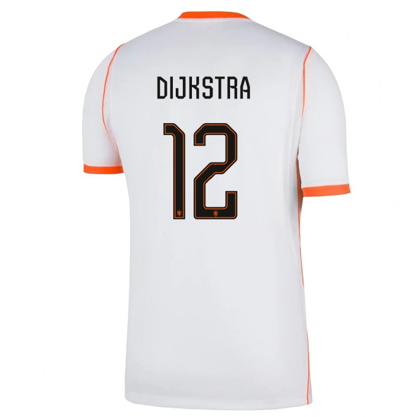 Danxen Män Nederländerna Elijah Dijkstra #12 Vit Orange Bortatröja Matchtröjor 26-28 Tröjor T-Tröja