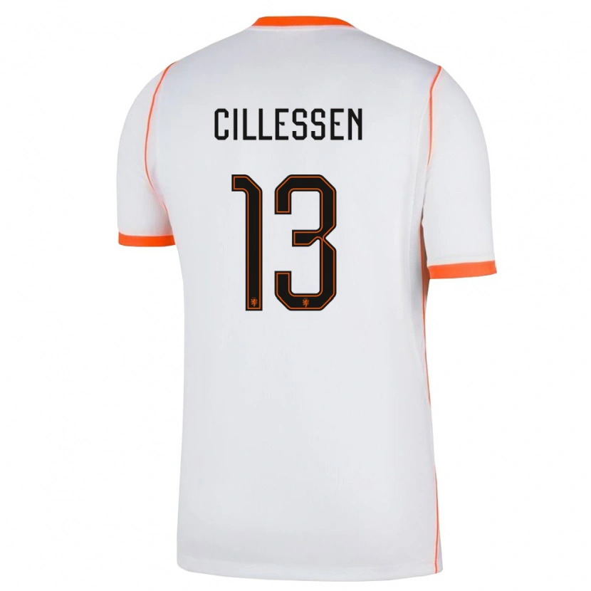 Danxen Män Nederländerna Jasper Cillessen #13 Vit Orange Bortatröja Matchtröjor 26-28 Tröjor T-Tröja