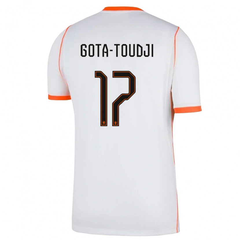 Danxen Män Nederländerna Mawulom Gota-Toudji #17 Vit Orange Bortatröja Matchtröjor 26-28 Tröjor T-Tröja