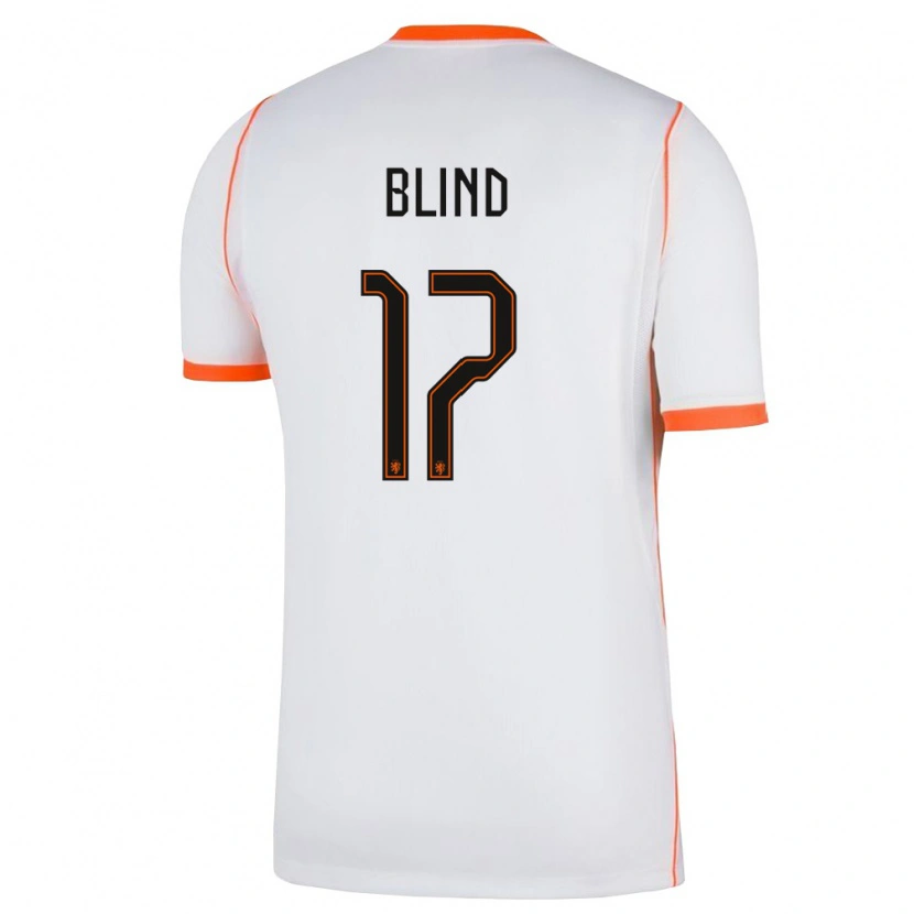 Danxen Män Nederländerna Daley Blind #17 Vit Orange Bortatröja Matchtröjor 26-28 Tröjor T-Tröja