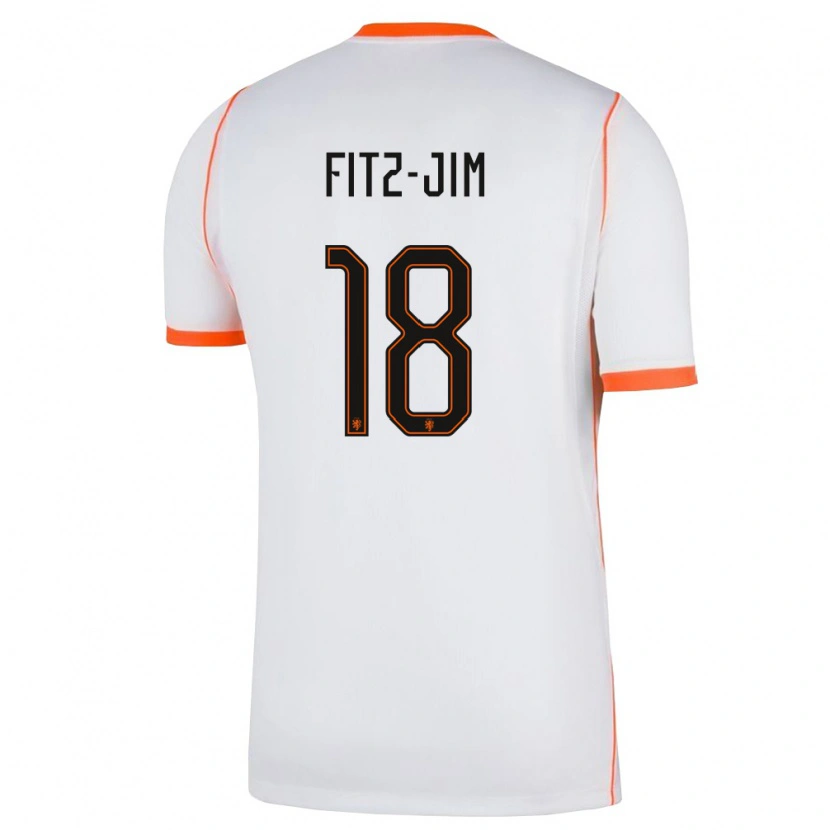 Danxen Män Nederländerna Kian Fitz-Jim #18 Vit Orange Bortatröja Matchtröjor 26-28 Tröjor T-Tröja