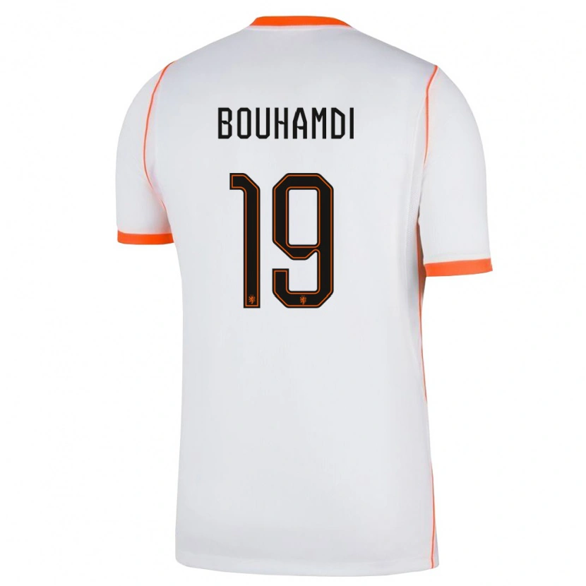 Danxen Män Nederländerna Amir Bouhamdi #19 Vit Orange Bortatröja Matchtröjor 26-28 Tröjor T-Tröja
