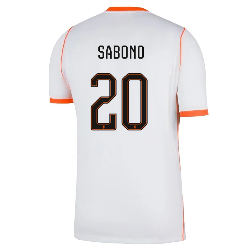 Danxen Män Nederländerna Joaquin Sabono #20 Vit Orange Bortatröja Matchtröjor 26-28 Tröjor T-Tröja