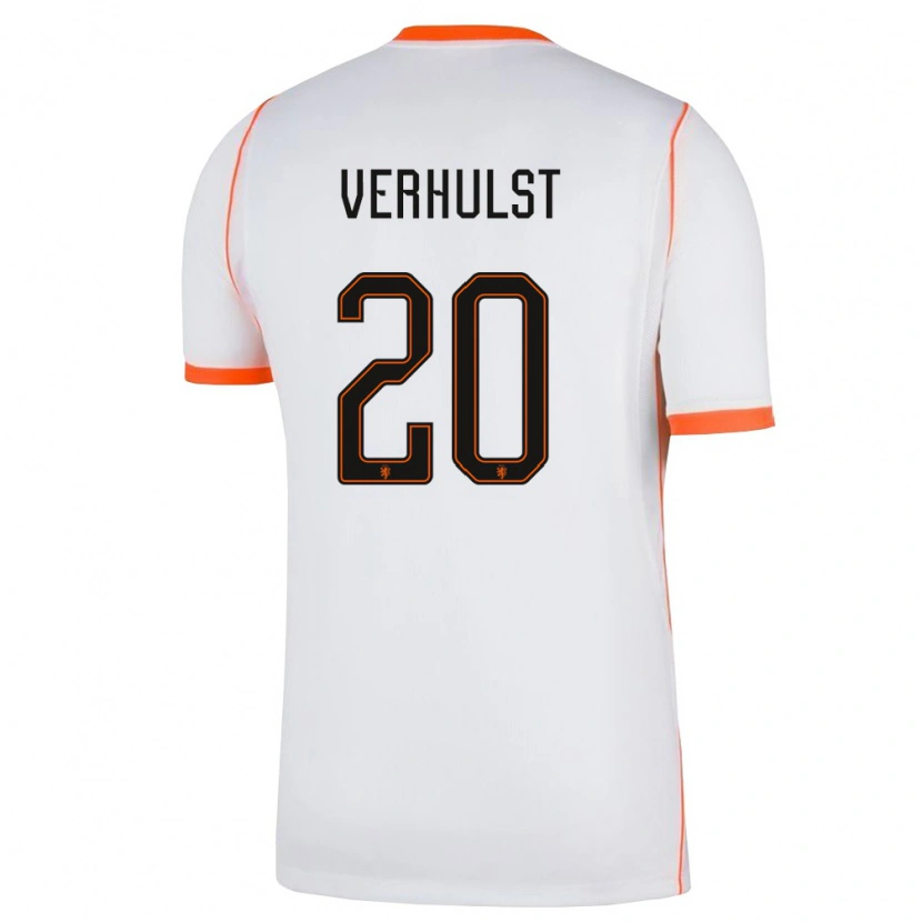 Danxen Män Nederländerna Gino Verhulst #20 Vit Orange Bortatröja Matchtröjor 26-28 Tröjor T-Tröja