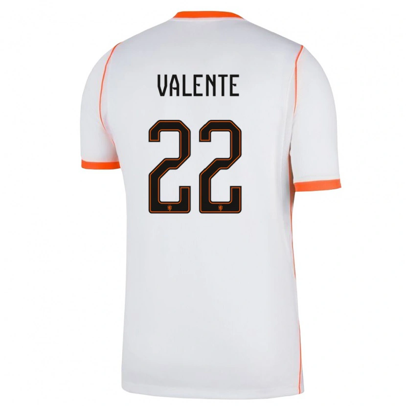 Danxen Män Nederländerna Luciano Valente #22 Vit Orange Bortatröja Matchtröjor 26-28 Tröjor T-Tröja