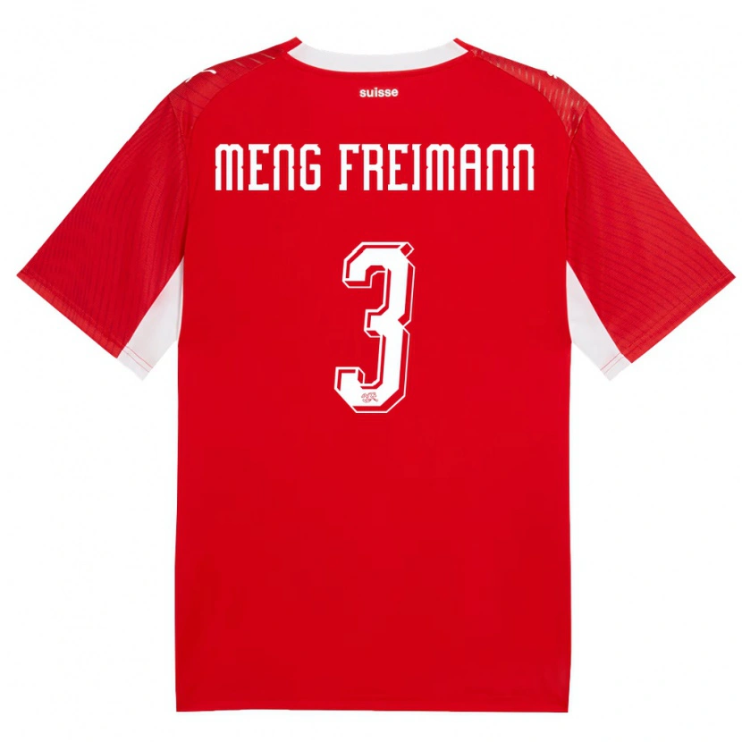 Danxen Kvinnor Schweiz Bung Meng Freimann #3 Röd Vit Hemmatröja Matchtröjor 26-28 Tröjor T-Tröja
