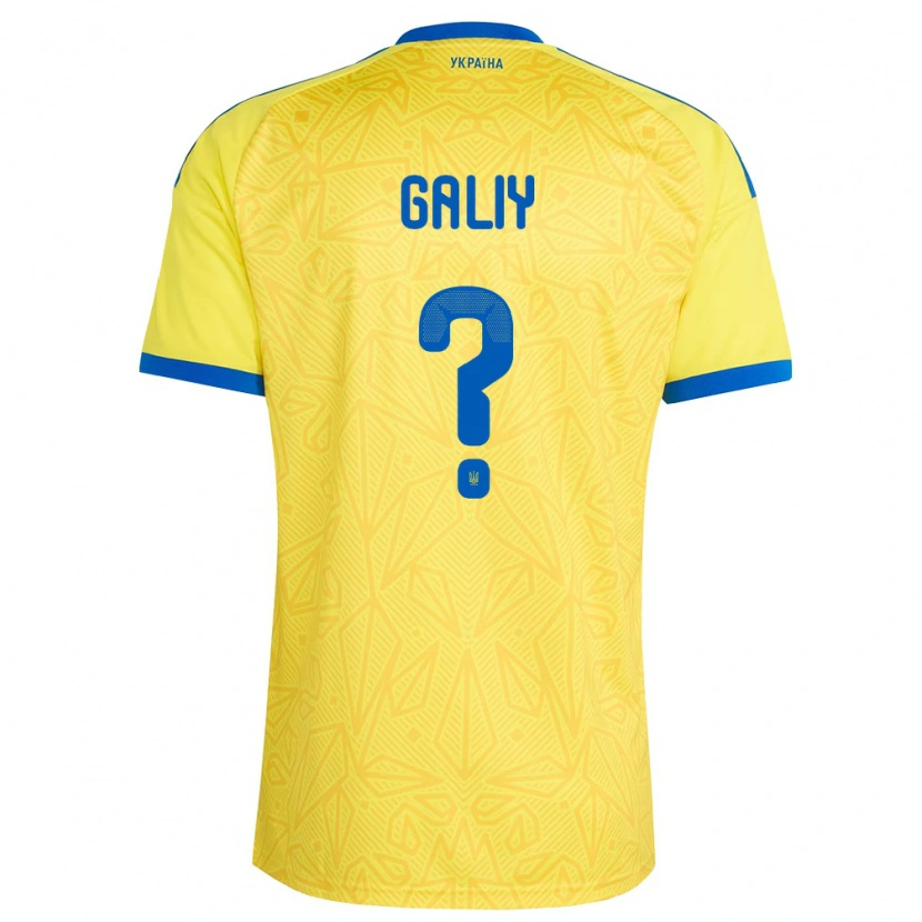Danxen Kvinnor Ukraina Vladyslav Galiy #0 Gul Blå Hemmatröja Matchtröjor 26-28 Tröjor T-Tröja