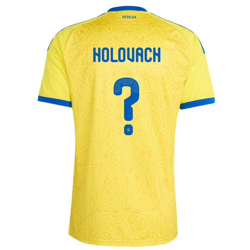 Danxen Kvinnor Ukraina Viktoriya Holovach #0 Gul Blå Hemmatröja Matchtröjor 26-28 Tröjor T-Tröja