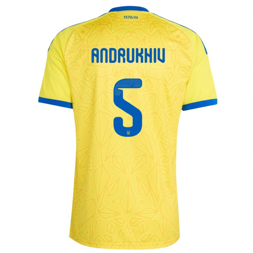 Danxen Kvinnor Ukraina Veronika Andrukhiv #5 Gul Blå Hemmatröja Matchtröjor 26-28 Tröjor T-Tröja