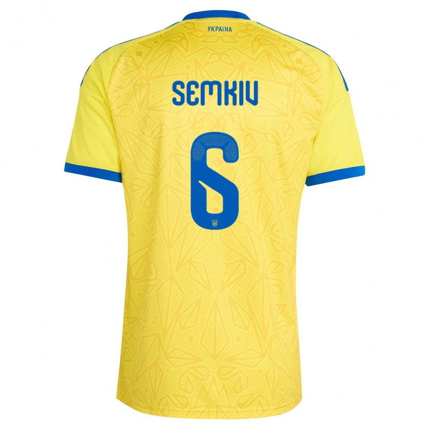 Danxen Kvinnor Ukraina Dayana Semkiv #6 Gul Blå Hemmatröja Matchtröjor 26-28 Tröjor T-Tröja