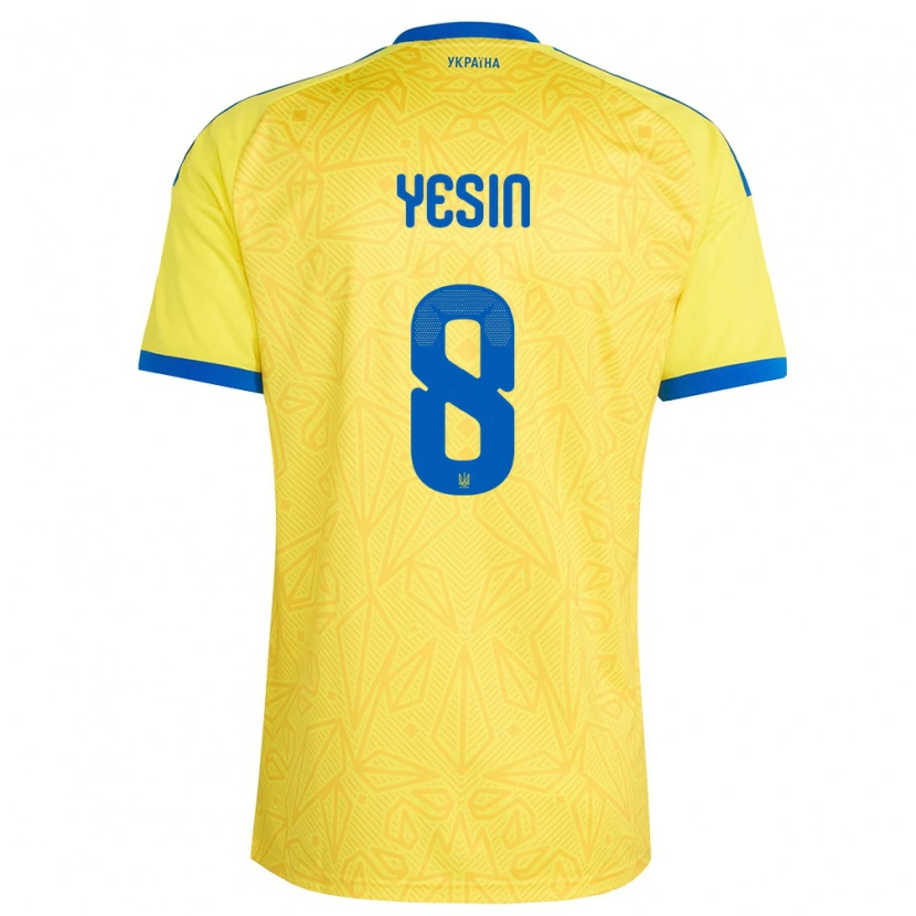 Danxen Kvinnor Ukraina Demyan Yesin #8 Gul Blå Hemmatröja Matchtröjor 26-28 Tröjor T-Tröja